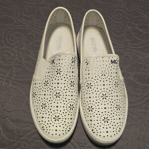Michael Kors Cream Floral Slip-Ons